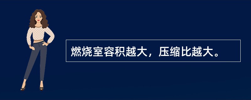 燃烧室容积越大，压缩比越大。