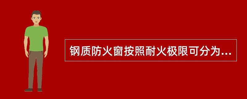 钢质防火窗按照耐火极限可分为甲、乙、丙三类，其中丙级的耐火极限为≥()。