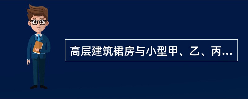 高层建筑裙房与小型甲、乙、丙类液体储罐的最小防火间距，不应小于()