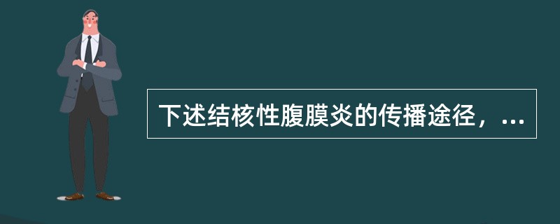 下述结核性腹膜炎的传播途径，哪一个来源不属于血行播散（）