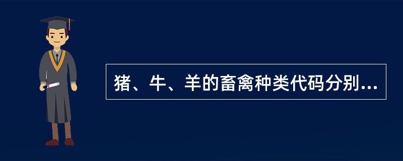 猪、牛、羊的畜禽种类代码分别为（）。