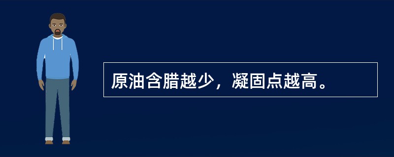 原油含腊越少，凝固点越高。