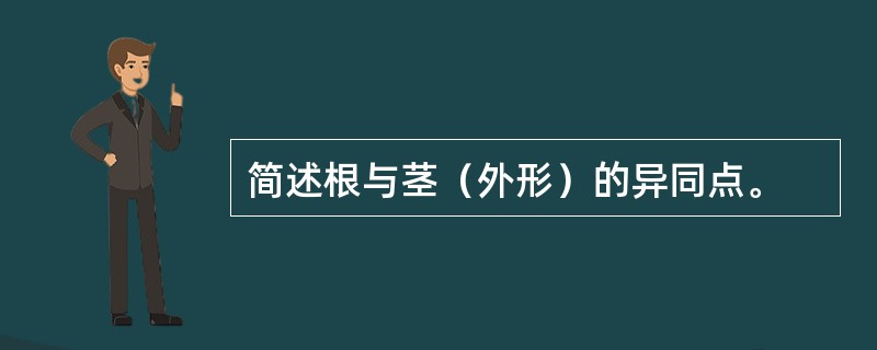 简述根与茎（外形）的异同点。