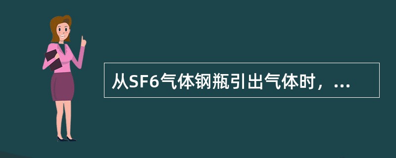 从SF6气体钢瓶引出气体时，应使用减压阀降压。当瓶内压力降至9.8³1