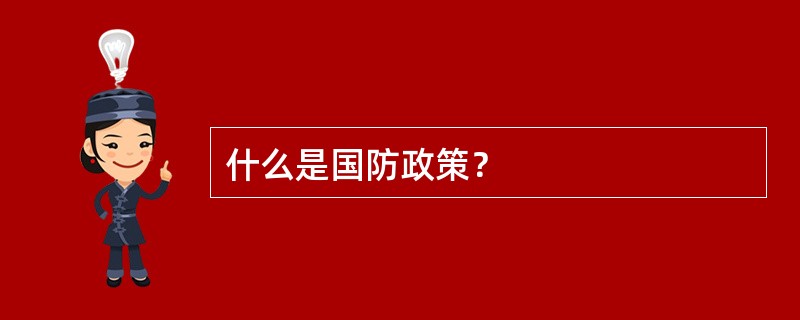 什么是国防政策？