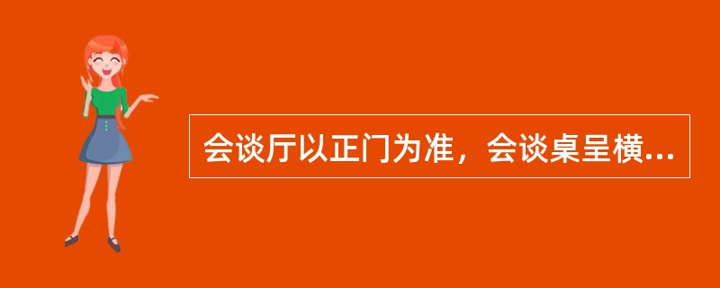 会谈厅以正门为准，会谈桌呈横一字型摆放，主方应（）就坐。