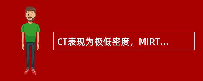 CT表现为极低密度，MIRT1、T2表现为极低信号的是下列哪项（）