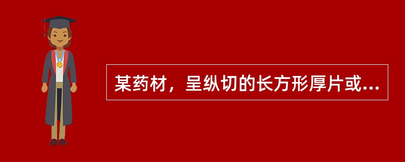 某药材，呈纵切的长方形厚片或小方块。质韧，纤维性强。气微，味微甜。该药材是（）