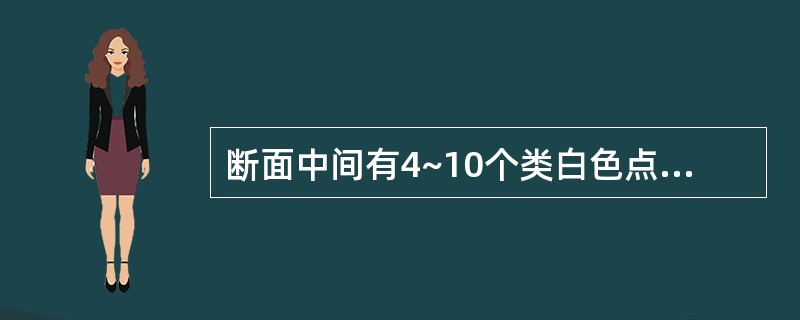 断面中间有4~10个类白色点状维管束排列成环，味极苦的中药材是（）
