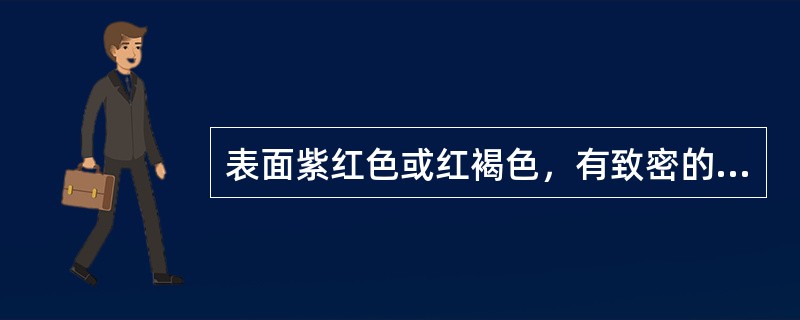 表面紫红色或红褐色，有致密的纹理，质硬，有油性的是（）