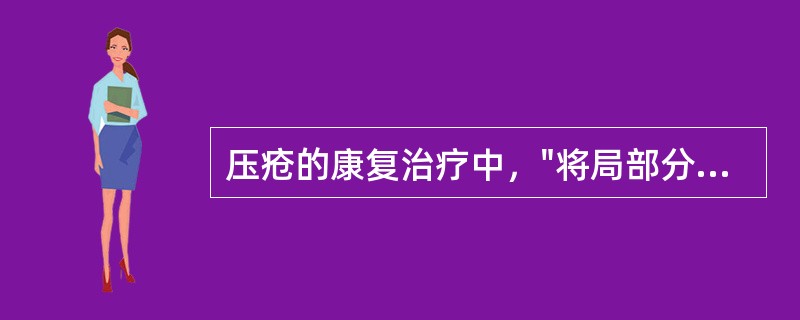 压疮的康复治疗中，"将局部分泌物清除，而不损伤新生肉芽和皮肤"属于（）