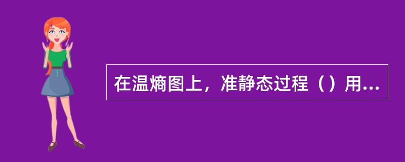 在温熵图上，准静态过程（）用一条连续曲线表示，非准静态过程（）用一条连续曲线表示