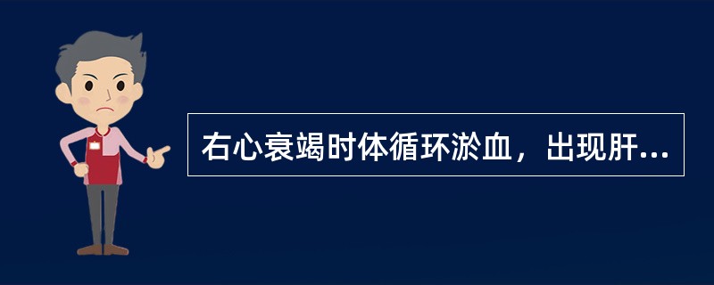 右心衰竭时体循环淤血，出现肝脏肿大，下肢水肿等症状。