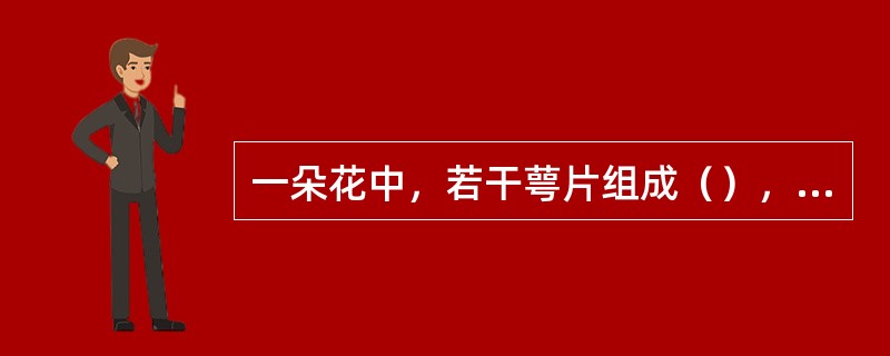 一朵花中，若干萼片组成（），数枚花瓣组成（）。