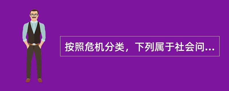 按照危机分类，下列属于社会问题的是（）。