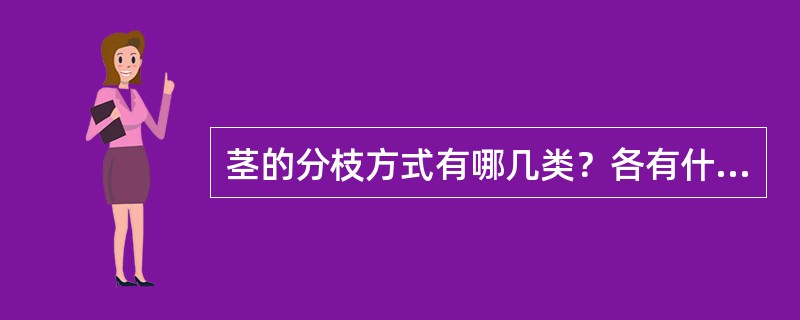 茎的分枝方式有哪几类？各有什么特点？