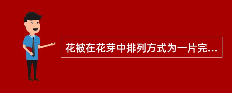 花被在花芽中排列方式为一片完全在外，另一片或两片完全在内，此为（）排列。