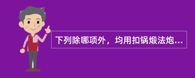 下列除哪项外，均用扣锅煅法炮制（）。