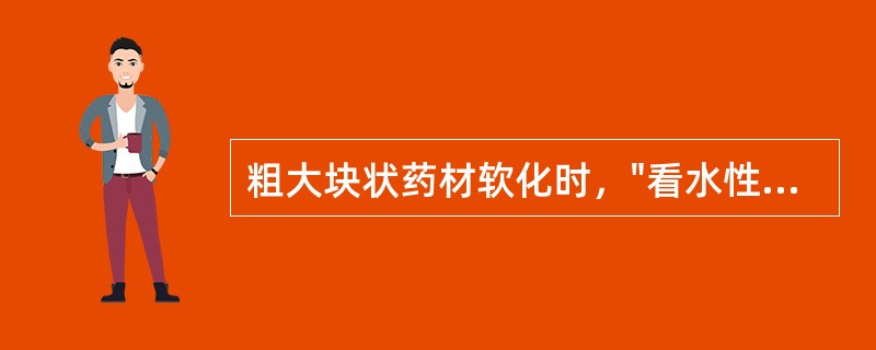 粗大块状药材软化时，"看水性"，常采用（）