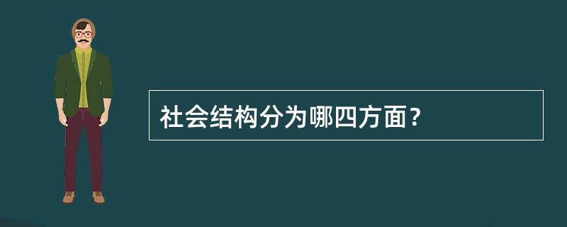 社会结构分为哪四方面？