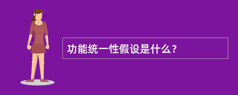 功能统一性假设是什么？