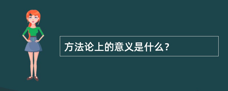 方法论上的意义是什么？