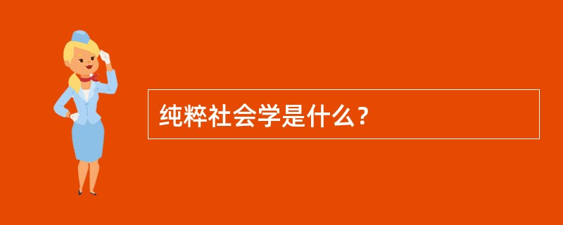 纯粹社会学是什么？