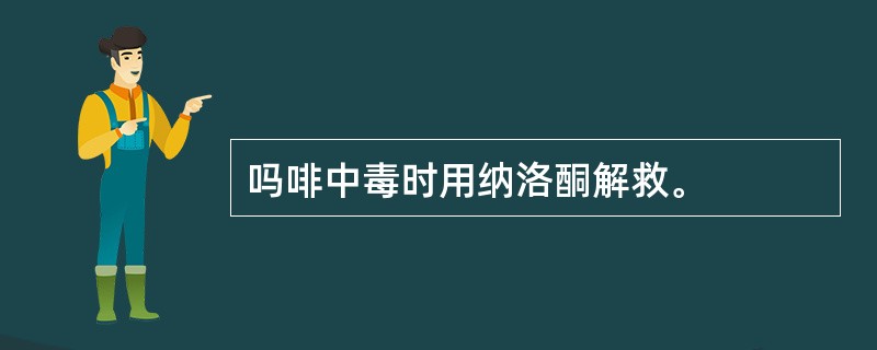 吗啡中毒时用纳洛酮解救。