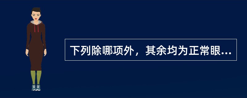 下列除哪项外，其余均为正常眼眶组织的MRI表现()