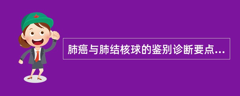肺癌与肺结核球的鉴别诊断要点是()