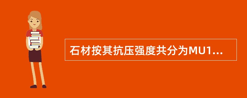 石材按其抗压强度共分为MU100、MU80、MU60、MU50、MU40、MU3