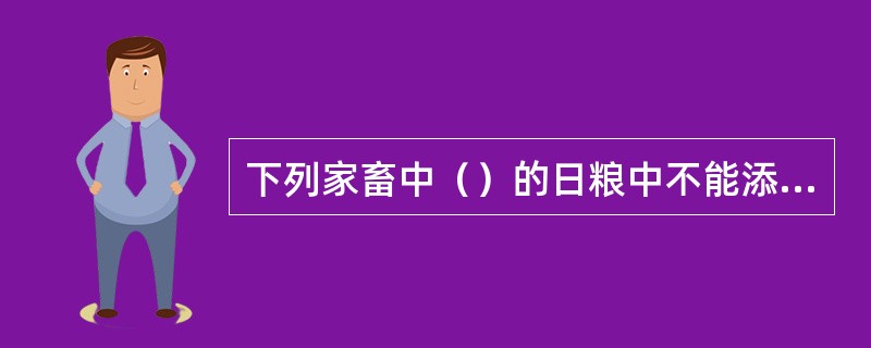 下列家畜中（）的日粮中不能添加尿素。