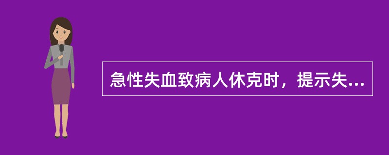 急性失血致病人休克时，提示失血量最少已达总血容量的（）