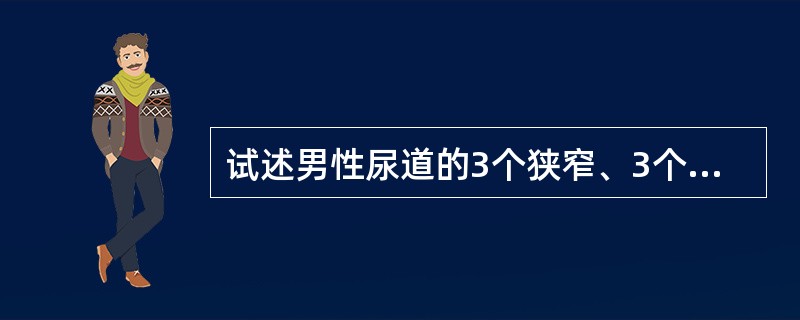 试述男性尿道的3个狭窄、3个膨大和2个弯曲。