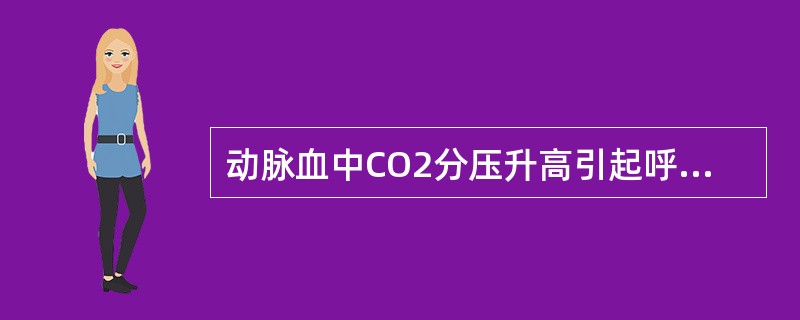 动脉血中CO2分压升高引起呼吸加强的主要机制（）