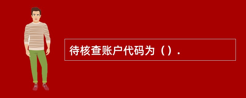 待核查账户代码为（）.