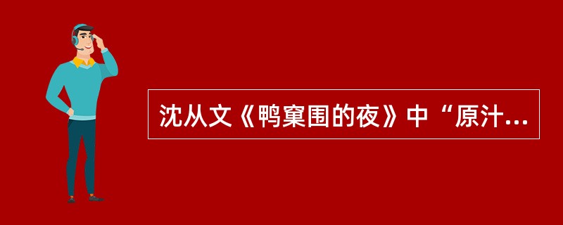 沈从文《鸭窠围的夜》中“原汁”“原味”“原生态”——独到的艺术表现手段与美学追求