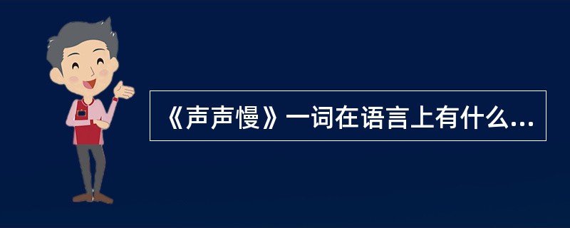 《声声慢》一词在语言上有什么特点？