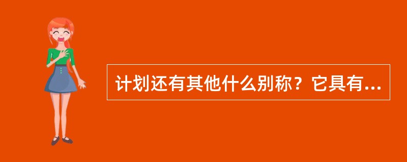 计划还有其他什么别称？它具有哪几个特点？