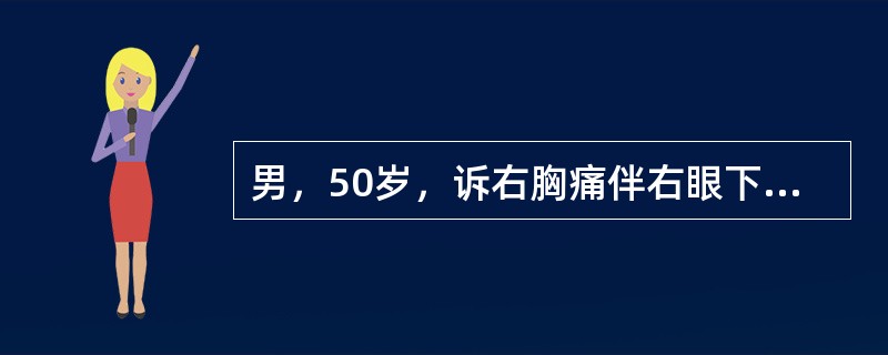 男，50岁，诉右胸痛伴右眼下垂，胸片示右肺尖大块密度增高影。该患者应诊断为()