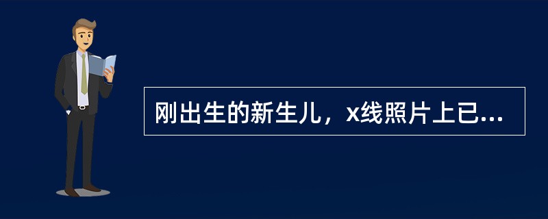 刚出生的新生儿，x线照片上已可见到长骨骨化核的部位是_______、______