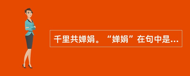 千里共婵娟。“婵娟”在句中是什么意思？