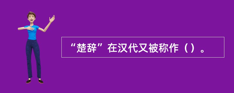 “楚辞”在汉代又被称作（）。