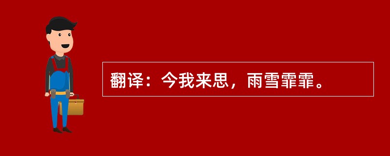 翻译：今我来思，雨雪霏霏。