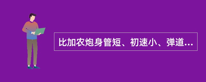 比加农炮身管短、初速小、弹道较弯曲的火炮，是（）。