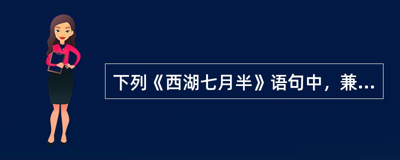 下列《西湖七月半》语句中，兼用了比拟、对偶和比喻修辞手法的是（）