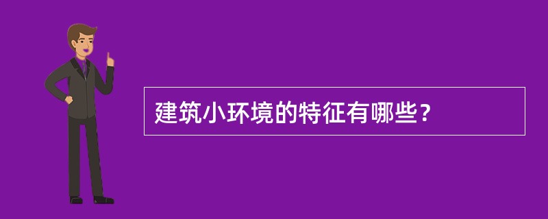 建筑小环境的特征有哪些？