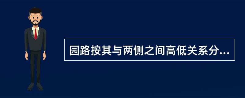 园路按其与两侧之间高低关系分为两种形式（）。