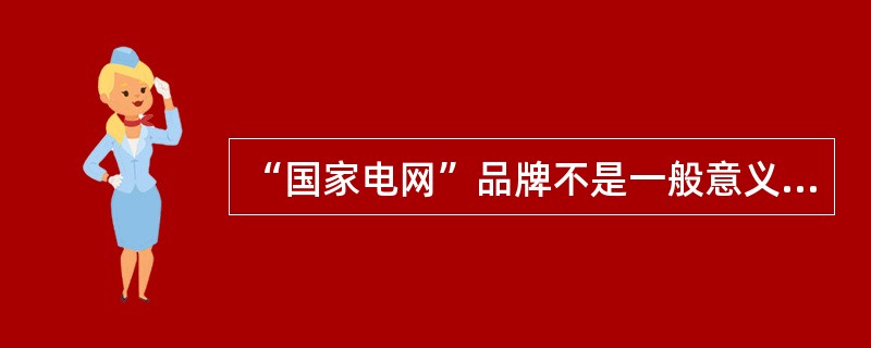 “国家电网”品牌不是一般意义上的产品品牌和服务品牌，而是企业品牌。