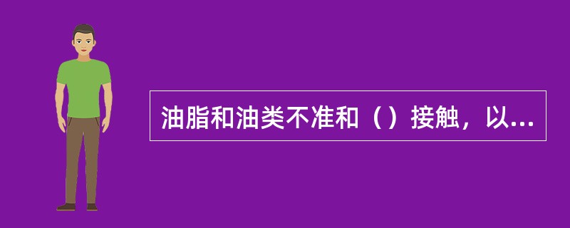 油脂和油类不准和（）接触，以防油剧烈氧化而燃烧。进行制氢设备的维护时，手和衣服不